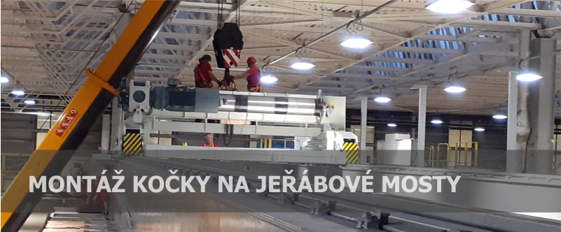 Montáž kočky na jeřábové mosty