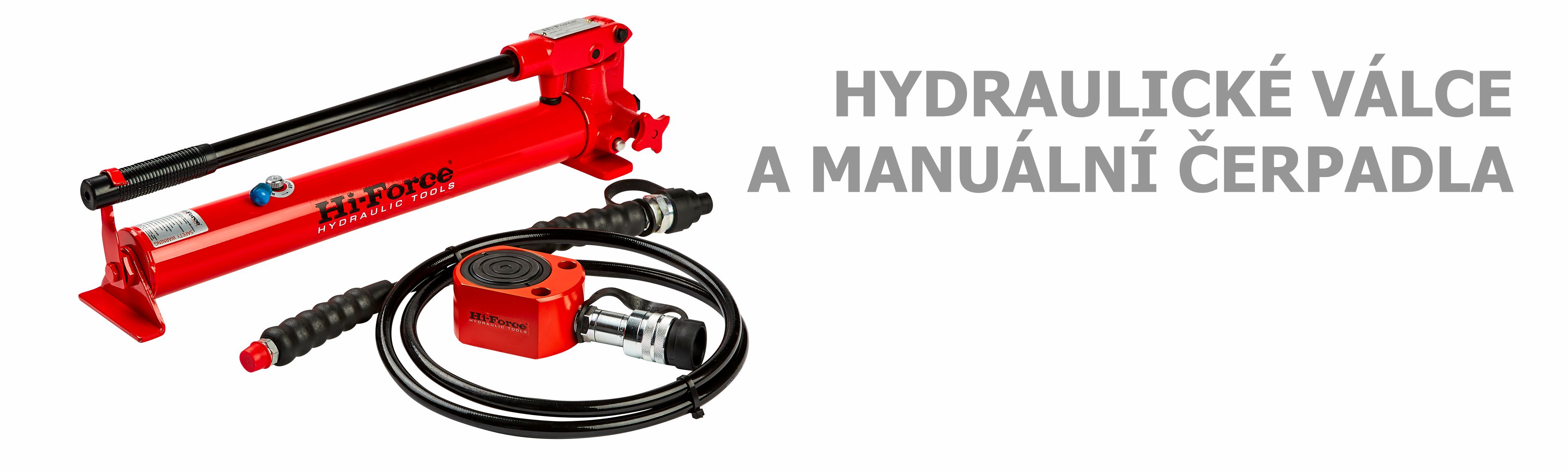 hydraulické válce a manuální čerpadla